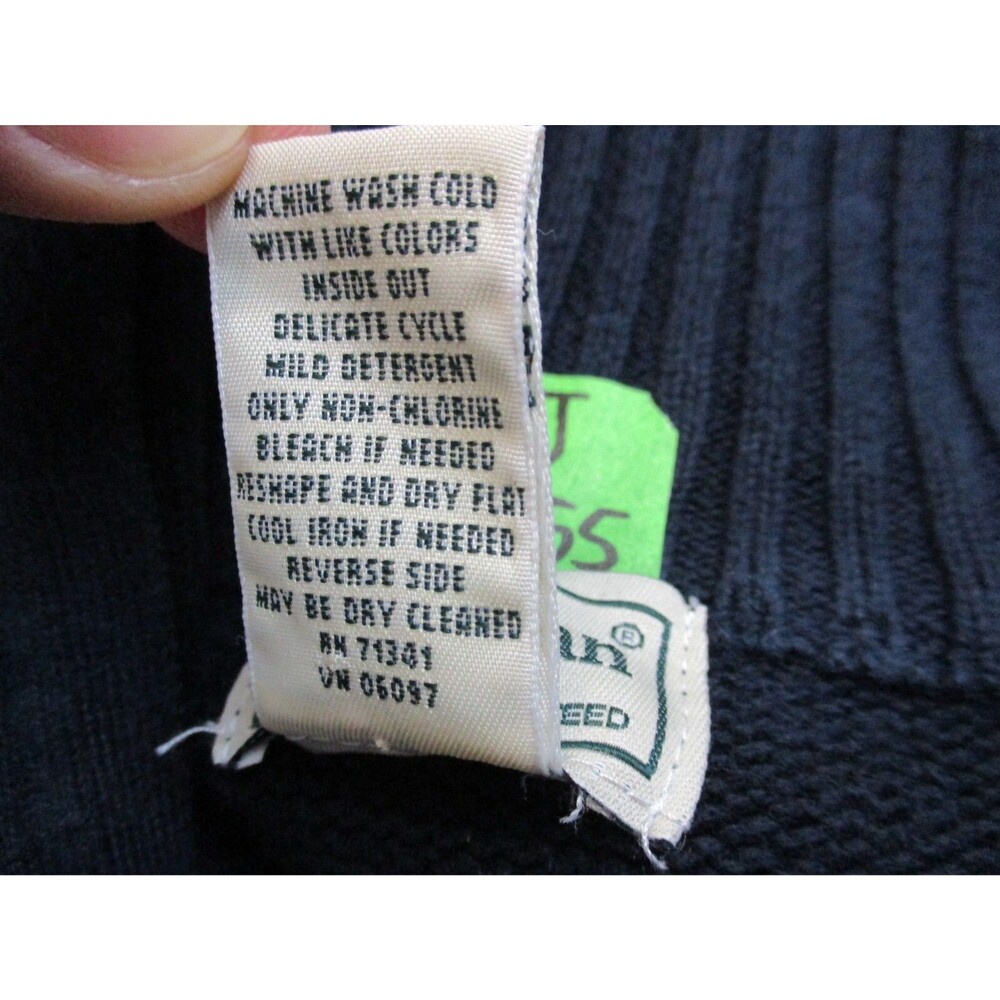 LL Bean Sweater Adult Extra Large XL Blue Pullover Quarter Zip Preppy Mens - Picture 11 of 11